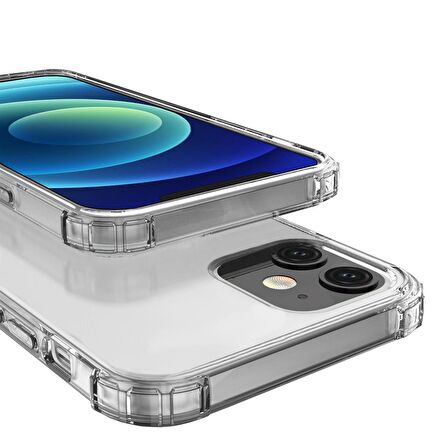 Blogy iPhone 12 Mini ile Uyumlu Crystal Fit Kılıf Crystal Clear