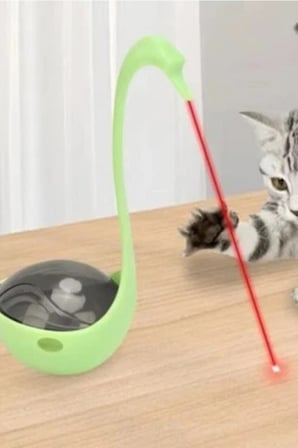 Patibon Kuğu Şeklinde Lazerli ve Mama Hazneli Hacıyatmaz Kedi Oyuncağı