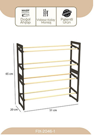 Sinbo FixWood Fix-2046-1 masif Ahşap Çubuklu Ayakkabılık 51 X 65 CM  dekoratif, kullanışlı ve portatif