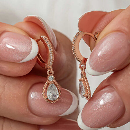 Himarry Gümüş Sallantılı Rose Damla Kadın Küpe