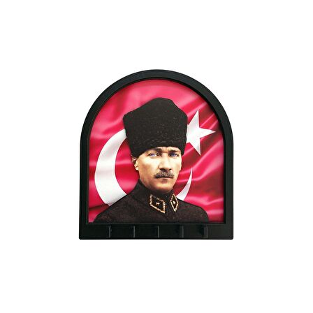 CajuArt Boyutlu Kabartma Tasarım Atatürk Bayrak Tema Anahtarlık Duvar Askılık Dekor