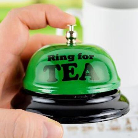 CajuArt Ring For Tea Yazılı Masa Zil Resepsiyon Zil Hediye Süs