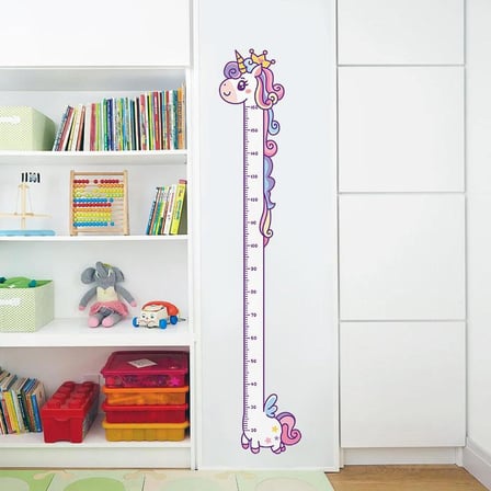 CajuArt Sevimli Unicorn Ahşap Kaliteli Çocuk Odası Boy Ölçer Dekor