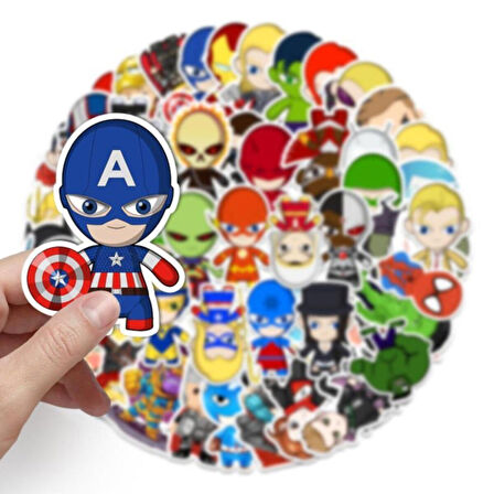 50 Adet Tekrarsız Anime Kahraman Kalite Pvc Sticker 03