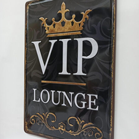 Vıp Lounge Retro Metal Plaka 20x30 Cm Metal Tablo