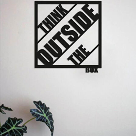 Think Outside The Box Yazılı Modern Ahşap Tablo Duvar Süs