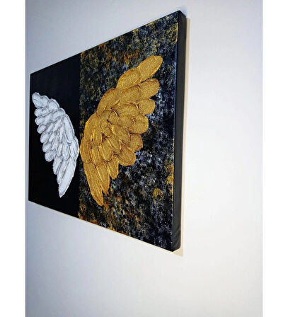 El Yapımı Melek Kanatlı Rölyef Tablo 50x70