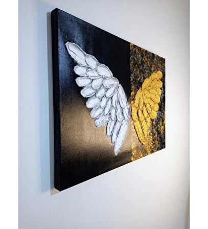 El Yapımı Melek Kanatlı Rölyef Tablo 50x70
