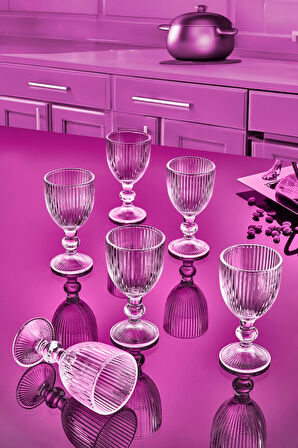 6'lı Kahve Yanı Cam Su Bardak Seti Premium Şeffaf Şık Tasarım Hediyelik