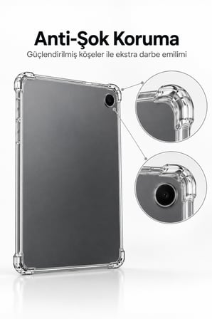 Samsung Galaxy Tab S10 Lite 10.9" Şeffaf Antişok Tablet Kılıfı – Darbe Emici Köşe Korumalı Esnek Kılıf