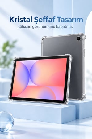 Samsung Galaxy Tab S10 Lite 10.9" Şeffaf Antişok Tablet Kılıfı – Darbe Emici Köşe Korumalı Esnek Kılıf