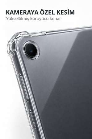 Samsung Galaxy Tab A11 8.7 İnç Şeffaf Antişok Tablet Kılıfı – SM-X130 / SM-X135 Darbe Emici Köşe Korumalı Esnek Kılıf