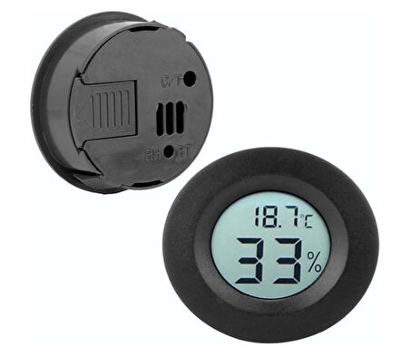 WellHise TPM-13 Gömme Tipi Mini Termometre Nem Ölçer Probsuz 