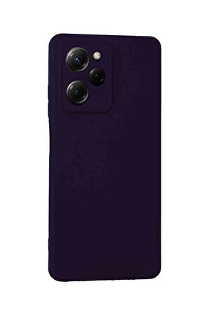 Poco X5 Pro 5G Uyumlu Fuchsia Nano İçi Kadife Silikon Telefon Kılıfı