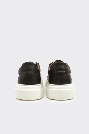 Hakiki Deri Desenli Kadın Sneaker