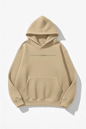 Unisex Yumuşak Dokulu Grateful Baskılı Tasarım Oversize 3 İplik Hoodie Sweatshirt