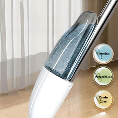 Sprey Mop 3 Adet Mikrofiber Mop Paspas Su Deterjan Püskürtmeli Temizlik Seti