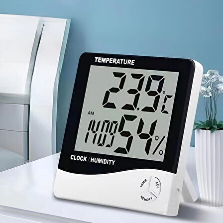 Dijital Masa Saati Oda Termometre Sıcaklık Ve Nem Ölçer Masa Saati Alarm