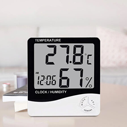 Dijital Masa Saati Oda Termometre Sıcaklık Ve Nem Ölçer Masa Saati Alarm