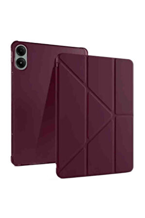 Fuchsia Honor Pad V9 Uyumlu 11.5 inç Kalem Bölmeli Trifolding Tablet Kılıfı