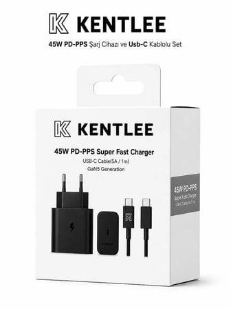 Samsung S22-S23-S24-S25-S26 Uyumlu 45W USB-C Şarj Seti Aleti Cihazı Adaptörü 5A Kablo 