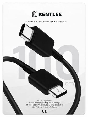 Samsung S22-S23-S24-S25-S26 Uyumlu 45W USB-C Şarj Seti Aleti Cihazı Adaptörü 5A Kablo 