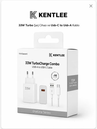 Xiaomi, Redmi, Poco, Uyumlu 33 Watt Hızlı Turbo Şarj Seti CE Belgeli 