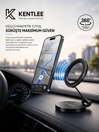 Yüksek Kaliteli Magsafe Telefon Tutucu Ayarlanabilir 360° Dönen Güçlü Manyetik Tutucu JO-AT113