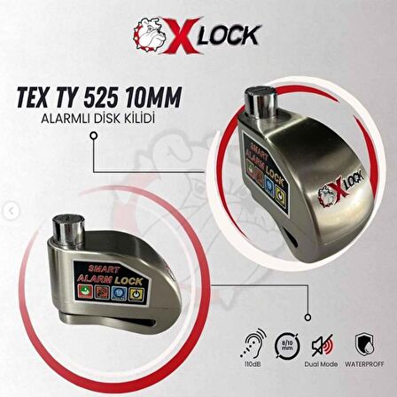 Tex TY525 Plus 10mm Alarmlı Disk Kilidi