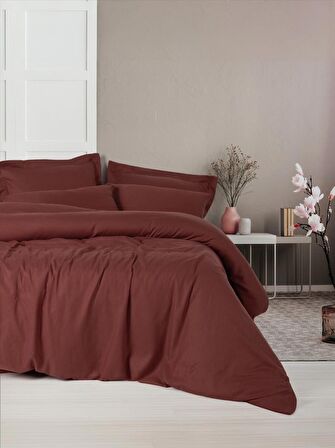 Cotton Box Çift Kişilik Nevresim Takımı Tensel Craft Bordo