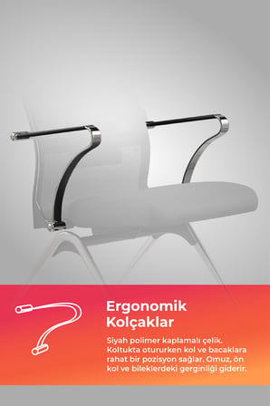 ErgoLife Sit Air 24/7 B2-281K - Yükseklik Ayarlı, Fileli, Krom, Toplantı, Ofis, Bilgisayar Sandalyesi - 696.5D.1.662