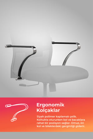 ErgoLife Sit Air 24/7 B2-281K - Yükseklik Ayarlı, Başlıklı, Fileli, Krom, Toplantı, Ofis, Bilgisayar Sandalyesi - 696.5D.51.2A2