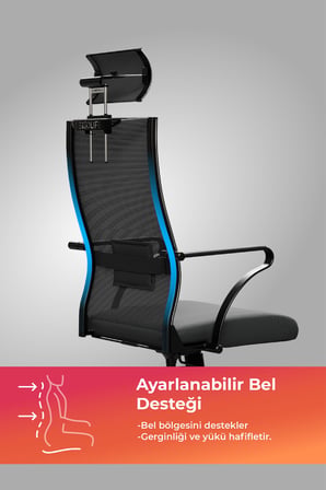 Ergolife Sit Air-180 Ofis Koltuğu | Yükseklik Ayarlı, Fileli, Boyun Destekli, Bilgisayar Sandalyesi - 696.61.51.222