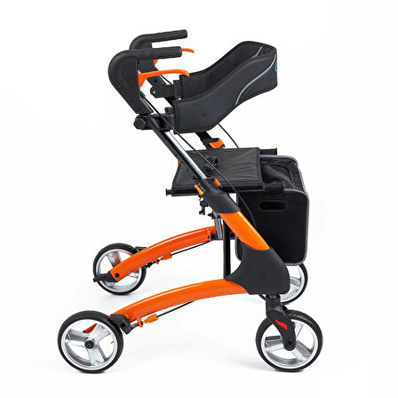 Comfort Plus Rolatör Yürüteç Turuncu | Alüminyum Gövde, 7'' PVC Tekerlekli, Katlanabilir ve Frenli DY049147L