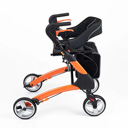 Comfort Plus Rolatör Yürüteç Turuncu | Alüminyum Gövde, 7'' PVC Tekerlekli, Katlanabilir ve Frenli DY049147L