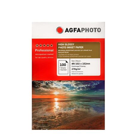 Agfa Photo Glossy,Parlak 10x15 270Gr/m² Fotoğraf Kağıdı 100 Yaprak