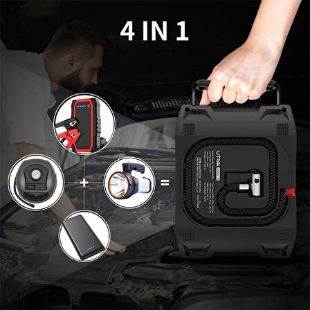 UTRAI Jstar JS5 24000mAh 2000A 4 in 1 Jump Starter Hava Kompresörlü Taşınabilir Akü Takviye Kiti (JS-5)