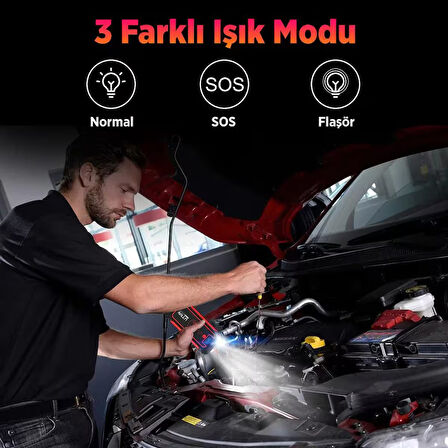 UTRAI Jstar 4 24000 mAh 2500A Jump Starter Taşınabilir Akü Takviye Cihazı ( Kablosuz Şarj + Pusula + Çanta + Led lamba + Powerbank )