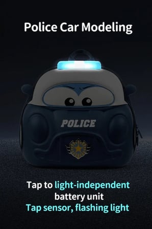 Supercute Car Sırt Çantası–Police (Işıklı ve Armalı)