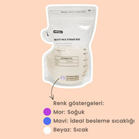 Bebebao Anne Sütü Saklama Poşeti 200 ml 50'li