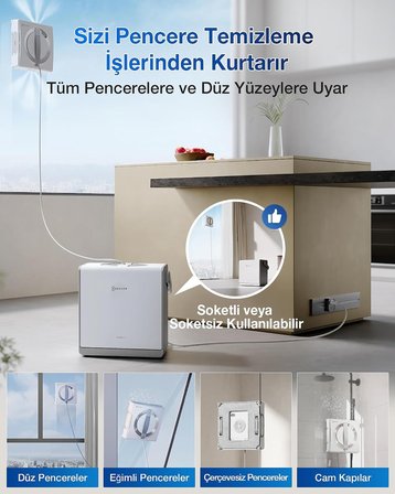 Yeni Winbot Pro Omni Taşınabilir İstasyonlu Akıllı Cam Silme Robotu 5500PA Güçlü Emiş, 3 Nozullu