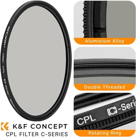 K&F Concept 62mm Nano-C serisi HMC CPL Filtre