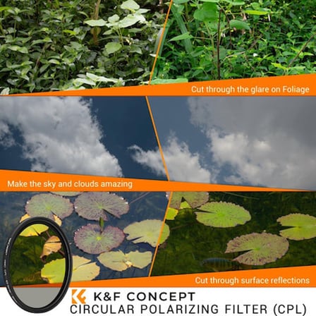 K&F Concept 62mm Nano-C serisi HMC CPL Filtre