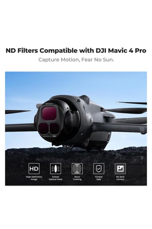 K&F Concept DJI Mavic 4 PRO uyumlu 4 lü ND Filtre Seti -ND8+ND16+ND32+ND64
