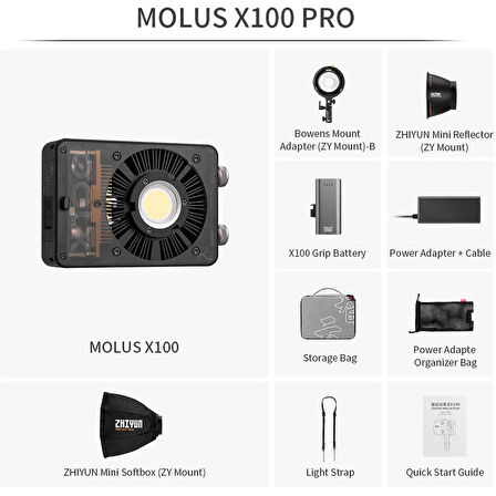 Zhiyun Molus X100 Pro Kit 100W Taşınabilir Işık