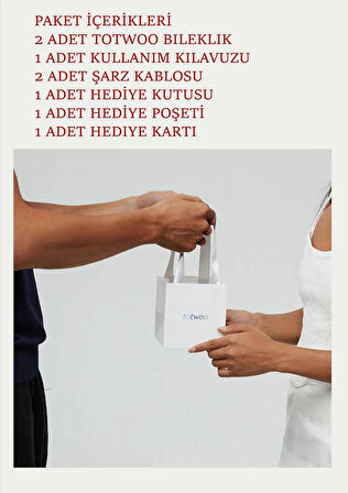 Mesafe Bilekliği – Totwoo Akıllı Dokunmatik Sevgililer Bilekliği – Snake Chain Ay ve Güneş – Gümüş ve Siyah