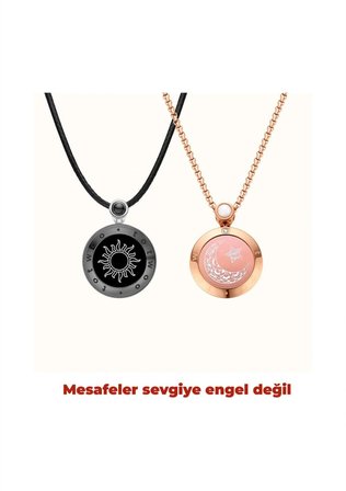 Mesafe Kolyesi- Totwoo Akıllı Dokunmatik Sevgililer Kolyesi – Ay ve Güneş