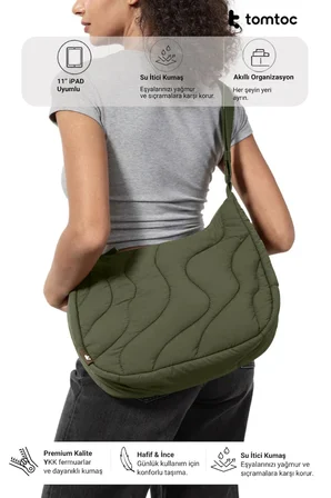 Terra Puffy Serisi T34 11" - 9L Yeşil El ve Omuz Çantası - T34M1T2