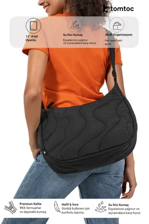 Terra Puffy Serisi T34 11" - 9L Siyah El ve Omuz Çantası - T34M1D1