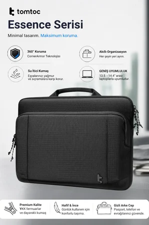 Essence A34 14 Inç Siyah Macboook Pro Kılıfı - A34D3D1